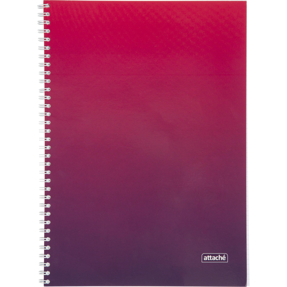 Тетрадь общая А4 96л Attache Градиент Малиновый клетка, 65г, греб, УФ-лак