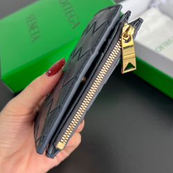 Bottega Veneta Small Intrecciato Bi-Fold Zip Wallet