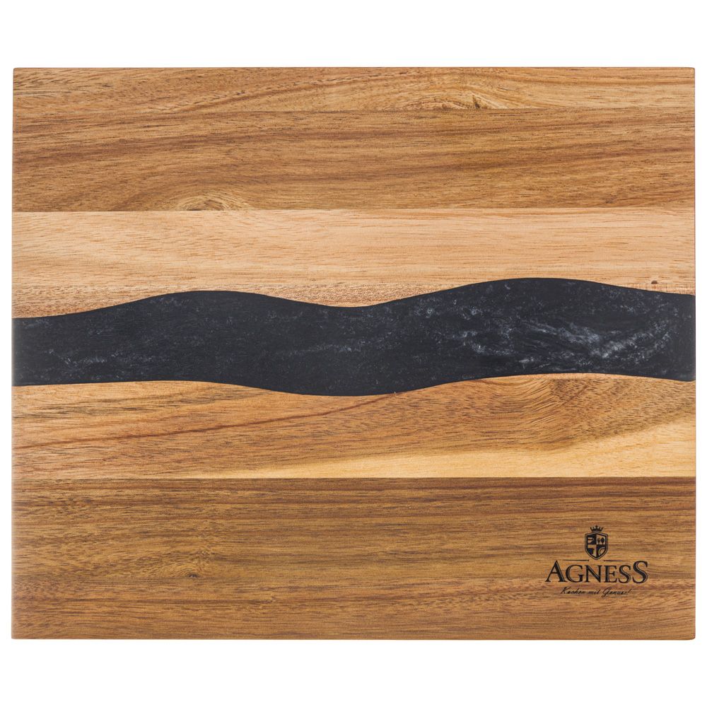 ДОСКА РАЗДЕЛОЧНАЯ, 30*25*1,8 СМ, АКАЦИЯ СО ВСТАВКОЙ ИЗ ЭПОКСИД. СМОЛЫ