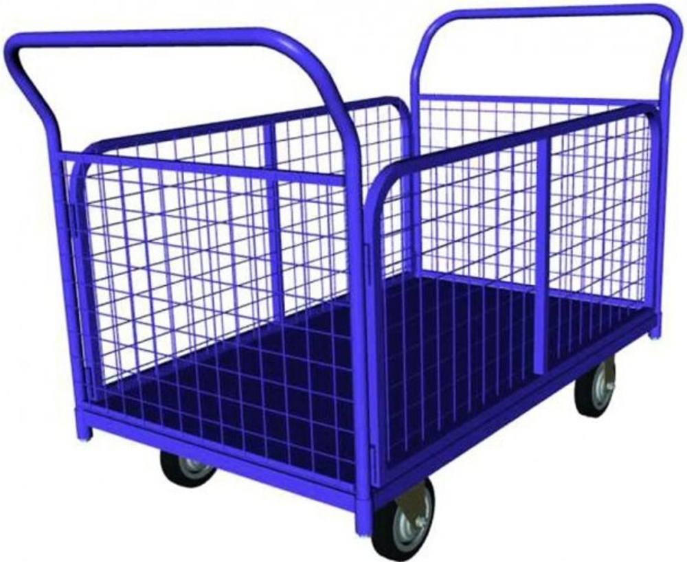 Тележка платформенная Rusklad ТС-5 700 х 1200 мм, съемные сетчатые борта (К-125 мм)