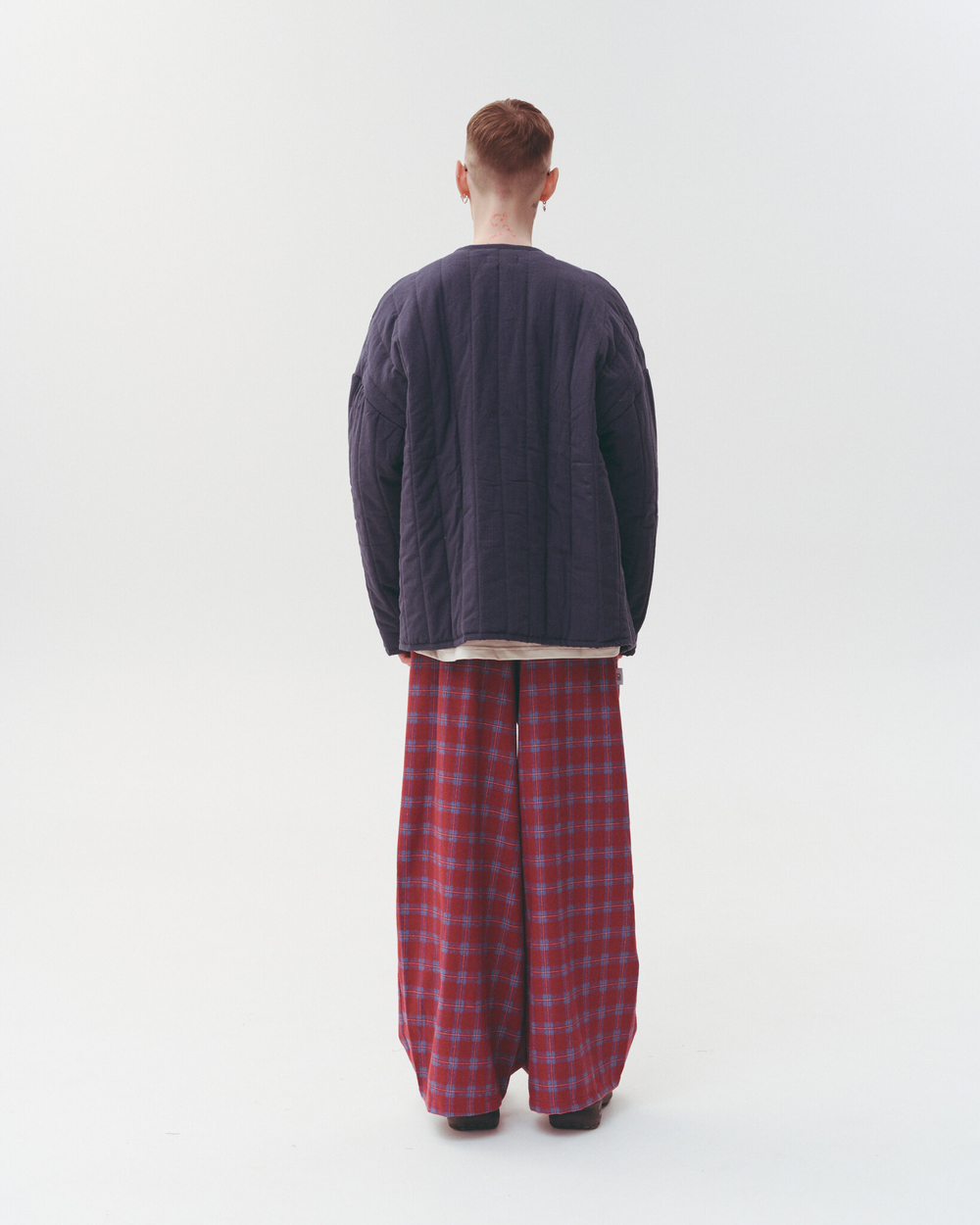 Plaid Baggy Pants Wine