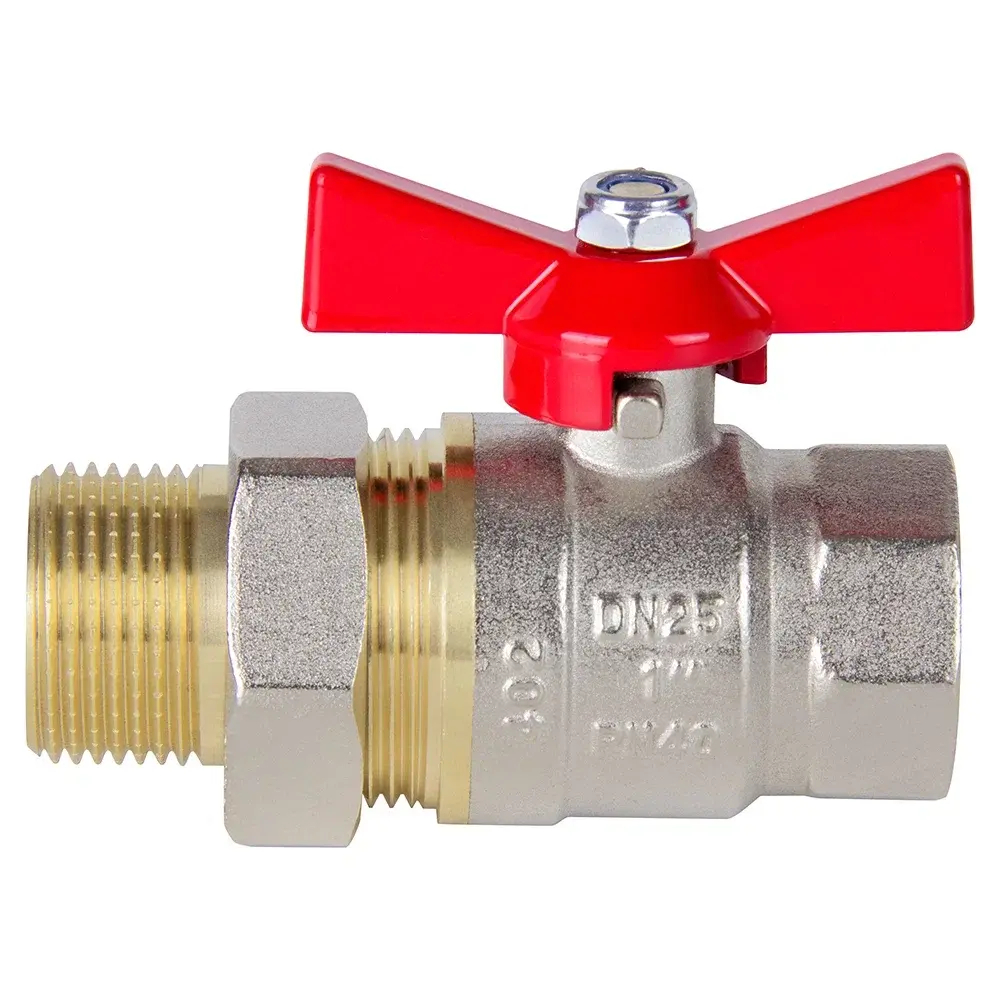 Кран шаровой TEBO 3/4" с американкой (бабочка)