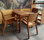 Кресло деревянное с подушкой WArt Stock, натуральный, зеленый