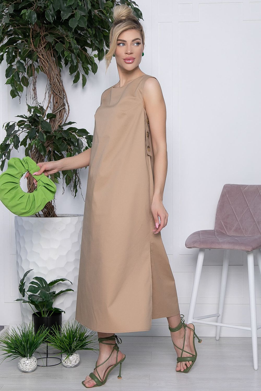 Платье Детали лета (бежевое) П13437-2М LT Collection