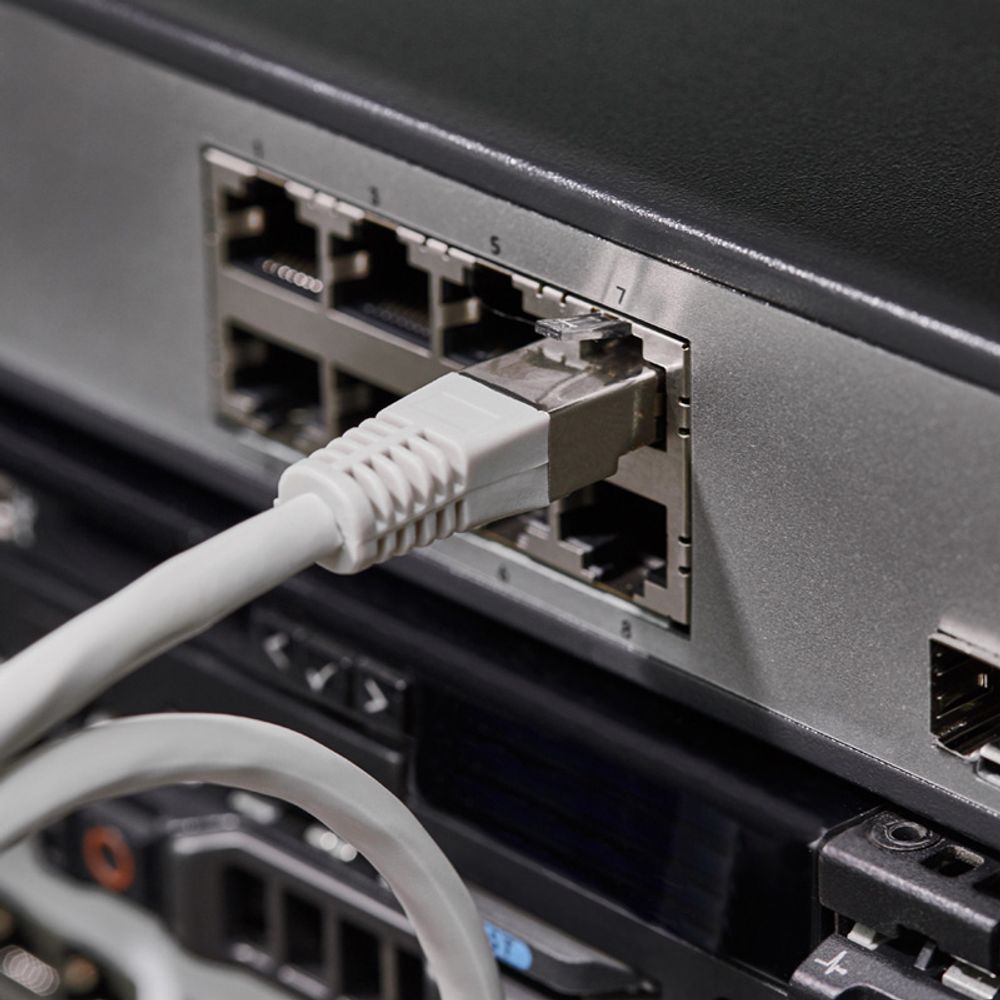 Шнур коммутационный патч-корд F/UTP RJ45-RJ45, CAT 6, LSZH серый, 0,5м REXANT