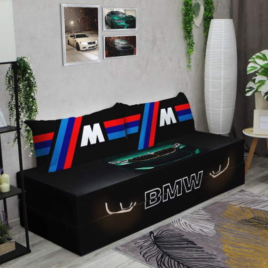 Бескаркасный диван кровать раскладной "BMW"