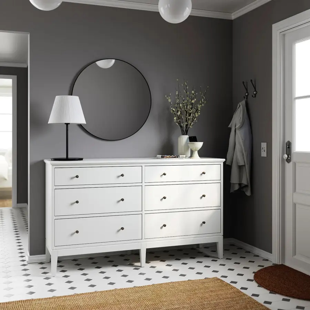 Комод с 6 ящиками - IKEA IDANAS/IDANÄS, 162x95 см, белый ИДАНЭС ИКЕА