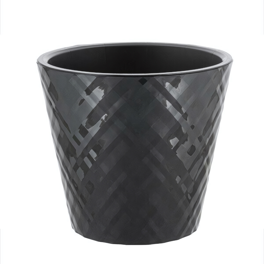 Горшок для цветов InGreen Manhattan D160мм, 1,6 л c дренажной вставкой, оникс
