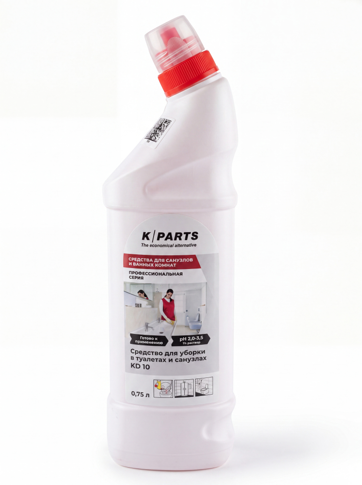 Средство для уборки в туалетах и санузлах K/PARTS KD10, 0,75 л
