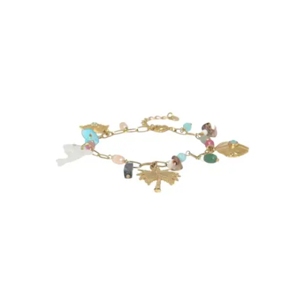 Браслет Franck Herval, Summer, с ракушками, нефритом, гелиотисом, перламутром, бирюзой, кристаллом и