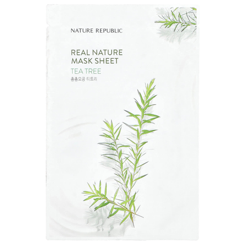 Nature Republic, Real Nature Beauty Mask Sheet, Tea Tree, 1 шт., 23 мл (0,77 жидк. унц.)