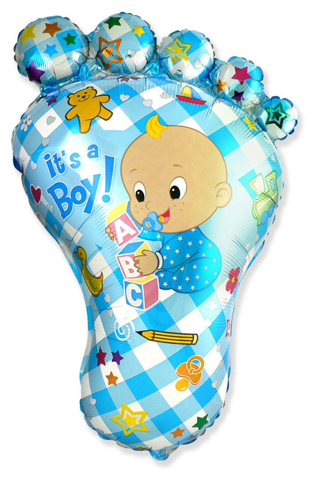 Шар (38"/97 см) Фигура, Ступня мальчика, Голубой   1 шт.