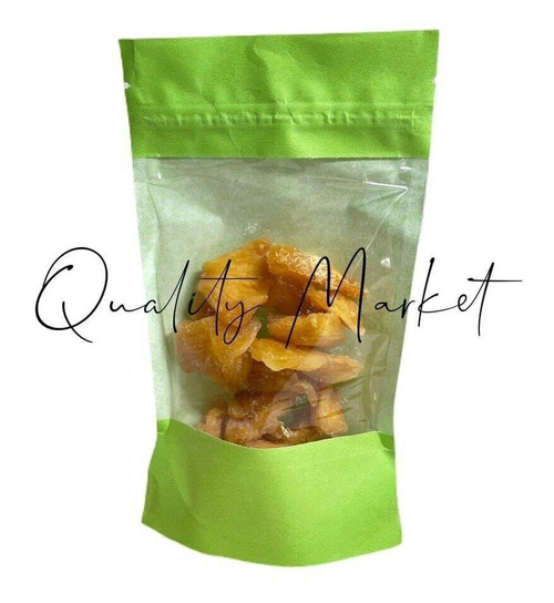 Пакет "Дой Пак" бумажный с ЗИП замком и прозрачным окошком 120*185+(30+30) мм (зеленый)