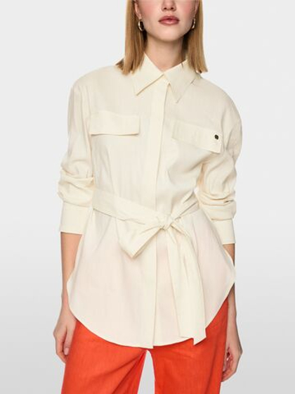 Marc Cain Рубашка из льна с поясом