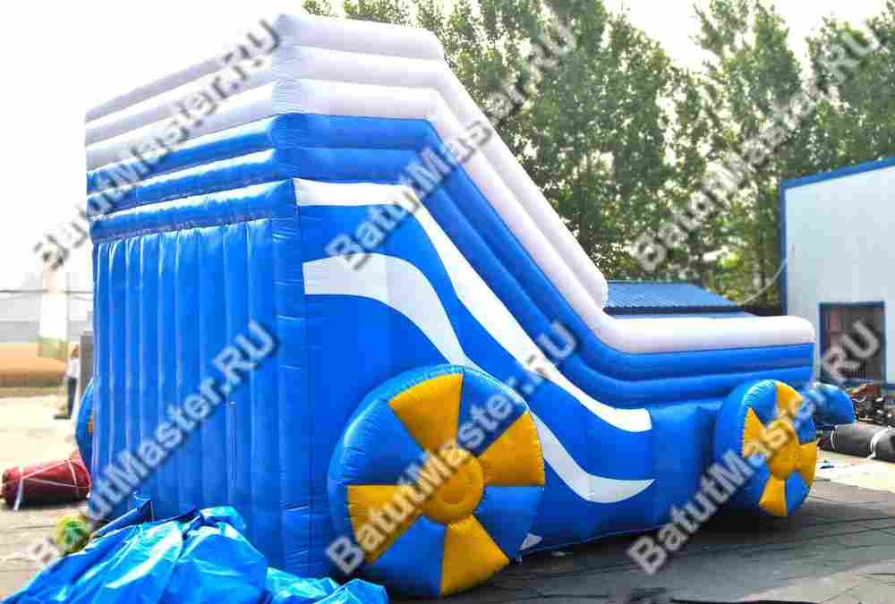 Надувная водная горка для бассейна «Голубая волна», 9*6*5 м