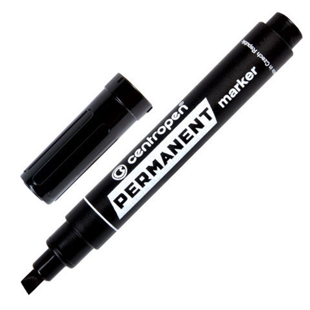 Маркер перманент. CENTROPEN PERMANENT 1-4,6 мм черный скошенный