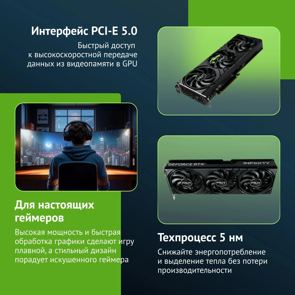 Видеокарта Palit RTX5070 INFINITY 3 12GB GDDR7 (NE75070019K9-GB2050S)