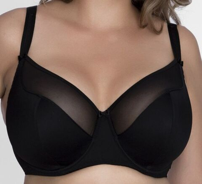 Однотонный бюстгальтер на косточках с мягкой чашкой (Размер: 105C) (Цвет: черный)