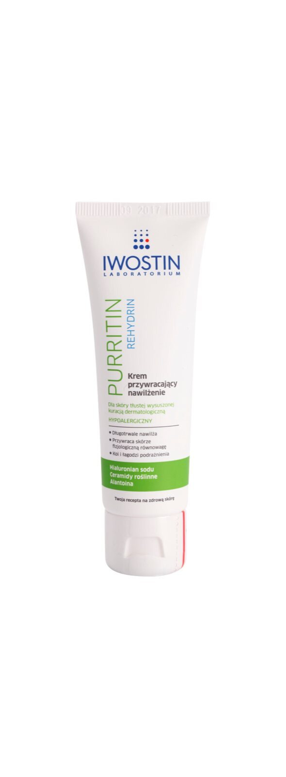 Iwostin Purritin Rehydrin - Увлажняющий крем для сухой и раздраженной кожи после лечения акне /   40  ml  / GTIN 5903263249016