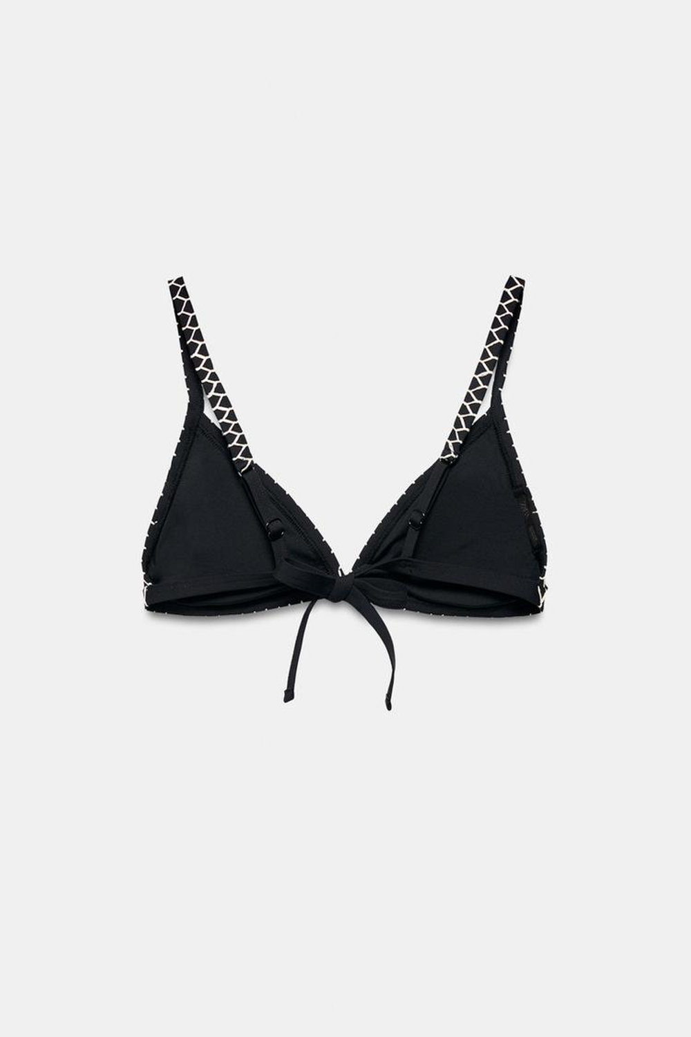 ZARA ТОП-БИКИНИ С ЦВЕТОЧНОЙ ВЫШИВКОЙ, ЧЕРНЫЙ