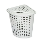 Корзина для белья угловая 45л с крышкой светло-серая Молетта (комплект 6 шт)