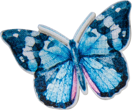 Термоаппликация "Розово - синяя бабочка", 1 шт, 6,9 х 5,7 см (10013160/150720/0360609/1_Китай)