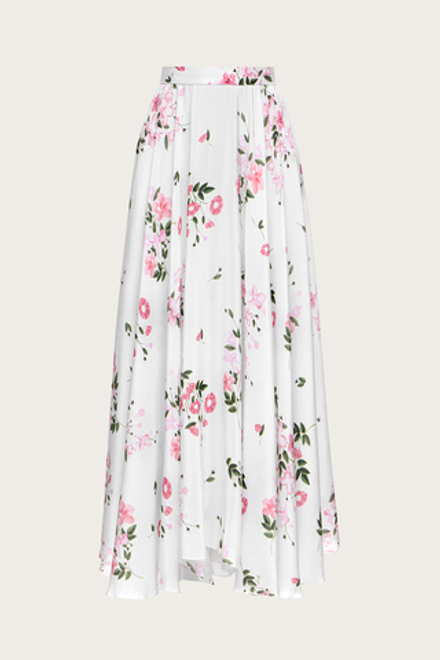 ЮБКА ИЗ ГОЛУБОГО ШЕЛКА С АВТОРСКИМ ПРИНТОМ