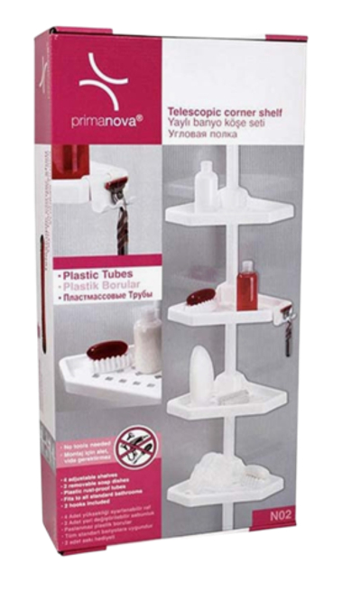 Полка угловая для ванной комн. "Prima Nova" № 07 белая размер 52х25х10 "КТ"