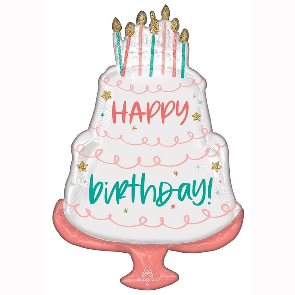 Шар Фигура &quot;Happy Birthday Торт пастель&quot;
