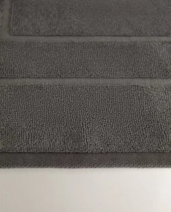 ZARA HOME ХЛОПКОВЫЙ НЕСКОЛЬЗЯЩИЙ КОВРИК ДЛЯ ВАННОЙ, ТЕМНО-СЕРЫЙ