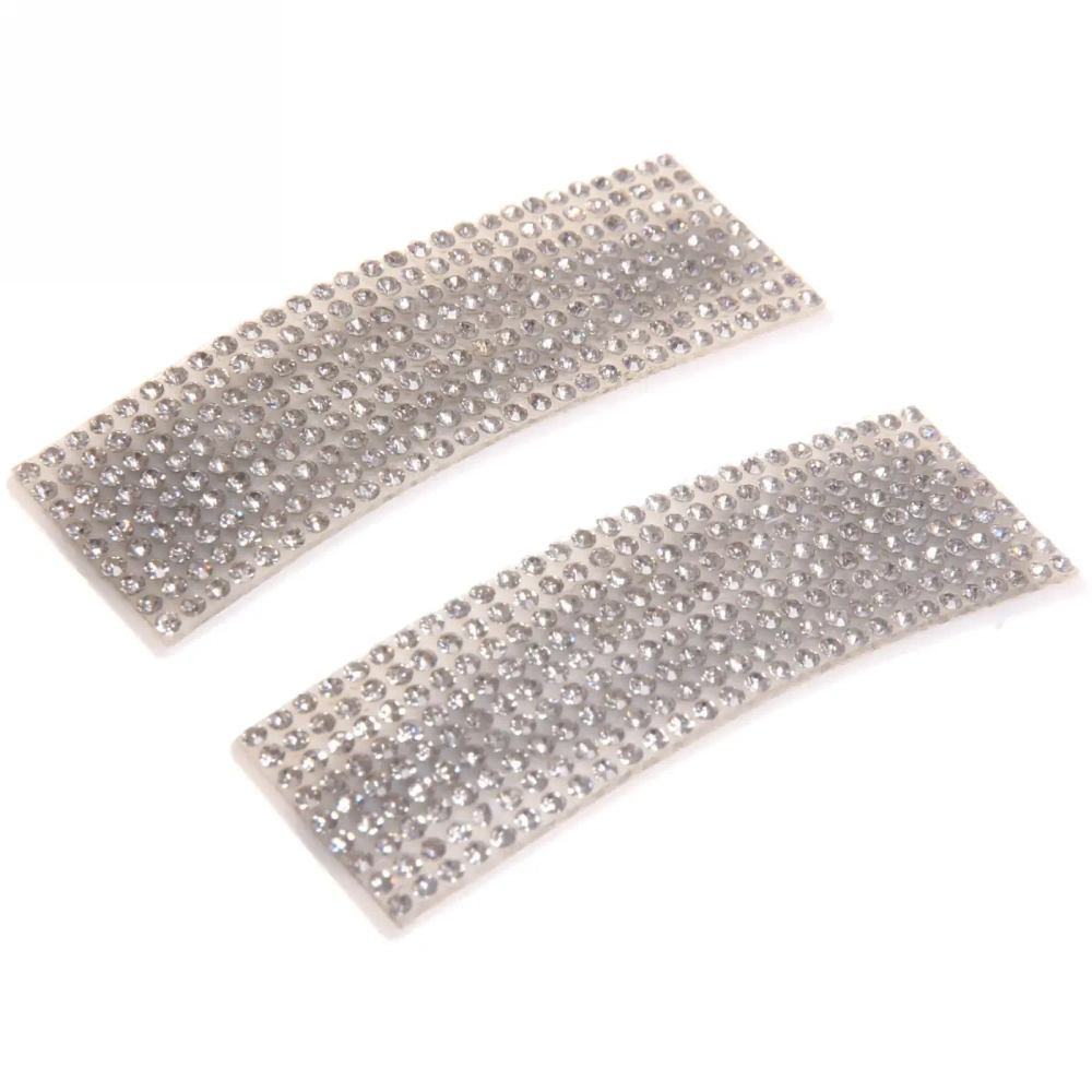 Зажимы для волос 2шт «KRASA - Aks», стразы, прямоугольник, цвет серебро, 8*2,5см