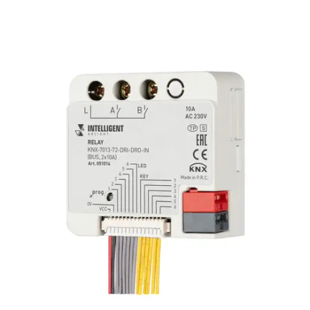 INTELLIGENT ARLIGHT Релейный модуль KNX-7013-72-DRI-DRO-IN (BUS, 2x10A) (IARL, IP20 Пластик, 2 года) 051014