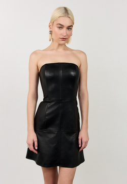 Платье-корсет мини из эко-кожи