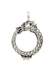 Уроборос с плавником - подвеска из мельхиора