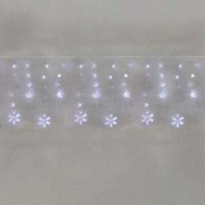 Гирлянда Бахрома со снежинками 2,4х0,9м, 150LED, белый, с контроллером 8 режимов, 230В NEON-NIGHT