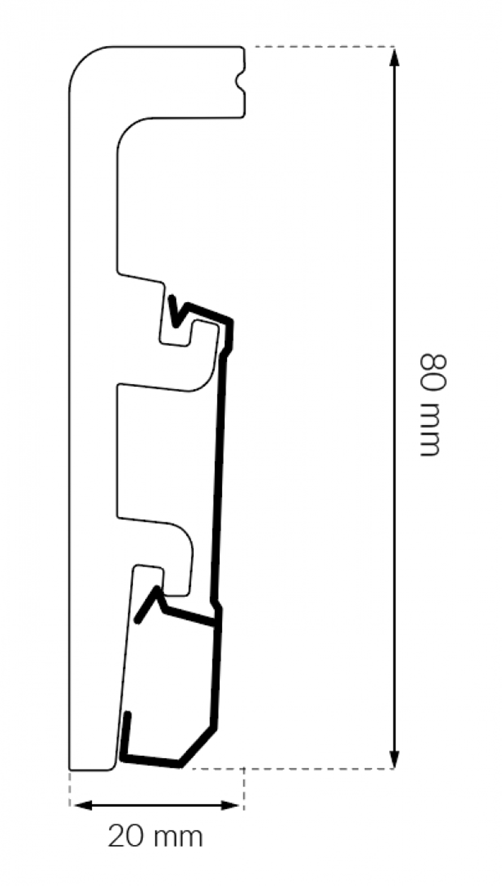 Плинтус Integra 15 дуб старый, 2400x80x20 мм