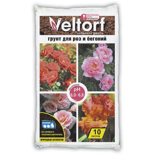 Грунт торфяной "Для Роз и Бегоний", 10л г.Великие Луки