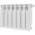 Радиатор биметаллический STOUT TITAN VENTIL 350 - 7 секций (подключение нижнее правое, цвет белый)