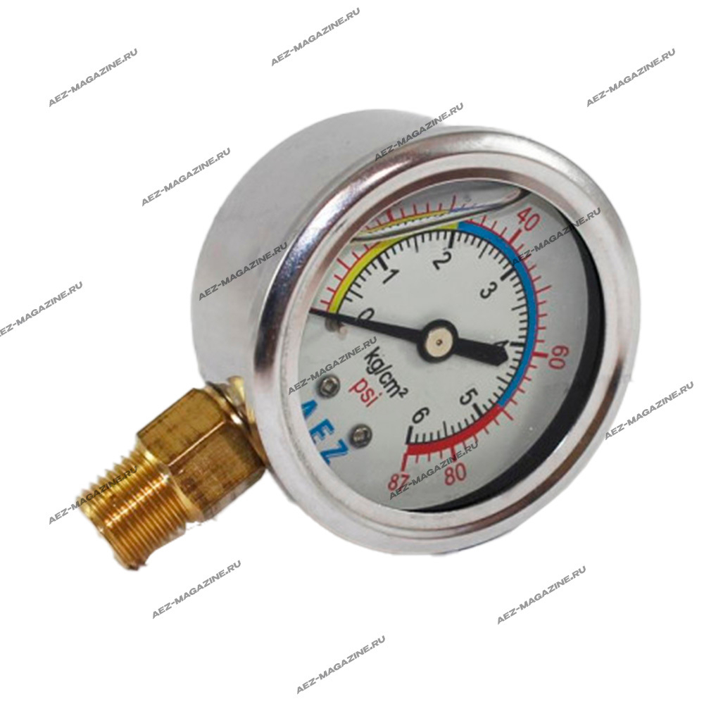 Манометр с глицерином, М13, 1/4H, до 6Bar, выход вниз