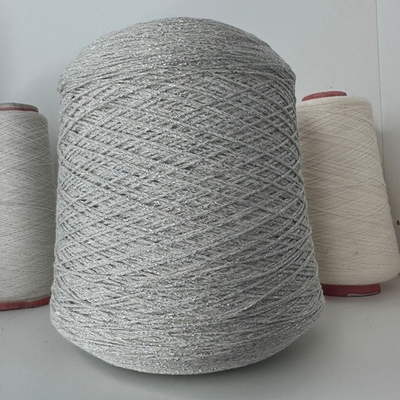 CRYSTAL - Ri.Go.; 87% хлопок, 3% п/а, 10% люрекс; 380м/100гр; шнурок; col. 8747, цвет: нить светло-серая, люрекс серебро;