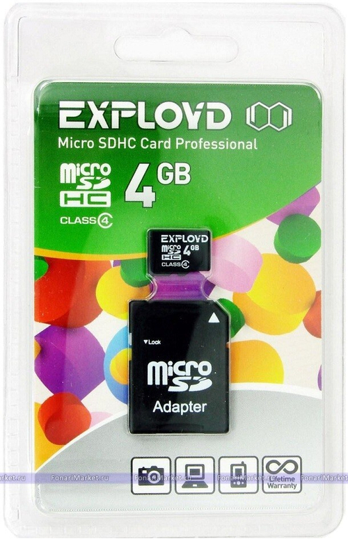 карта памяти Exployd microSD4Gb 4cl