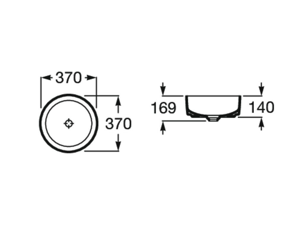 Раковина Roca Inspira round накладная 37х37, белый матовый 327523620