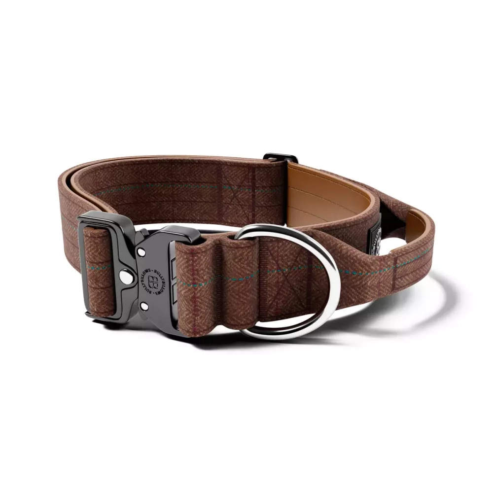 Ошейник Combat TWEED 5 см с ручкой BullyBillows