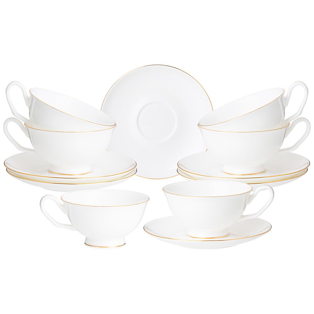 ЧАЙНЫЙ НАБОР LEFARD "КЛАССИК БЕЛЫЙ" НА 6 ПЕР. 12 ПР. 250 МЛ (КОР=8НАБ)