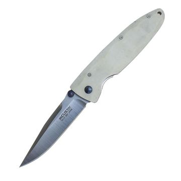 Складной нож Mcusta Classic Wave VG-10, White Corian Handle MC-0019V c клинком из стали VG-10, рукоять Corian