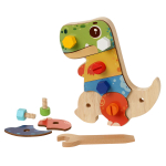 Конструктор деревянный с болтами Динозаврик 15 дет, коробка C-41944