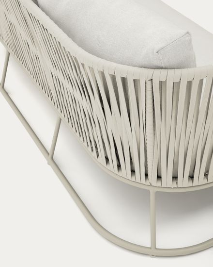 Уличный 3-местный диван Saconca из шнура и серой оцинкованной стали 189 см La Forma Испания