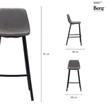 Стул полубарный hugh, экокожа, темно-серый