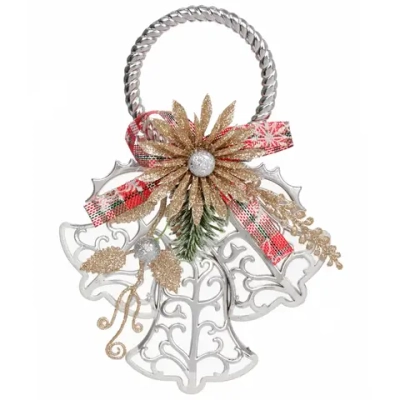 Украшение новогоднее «Ажурные колокольчики» 19,5*25,5 см, Серебро