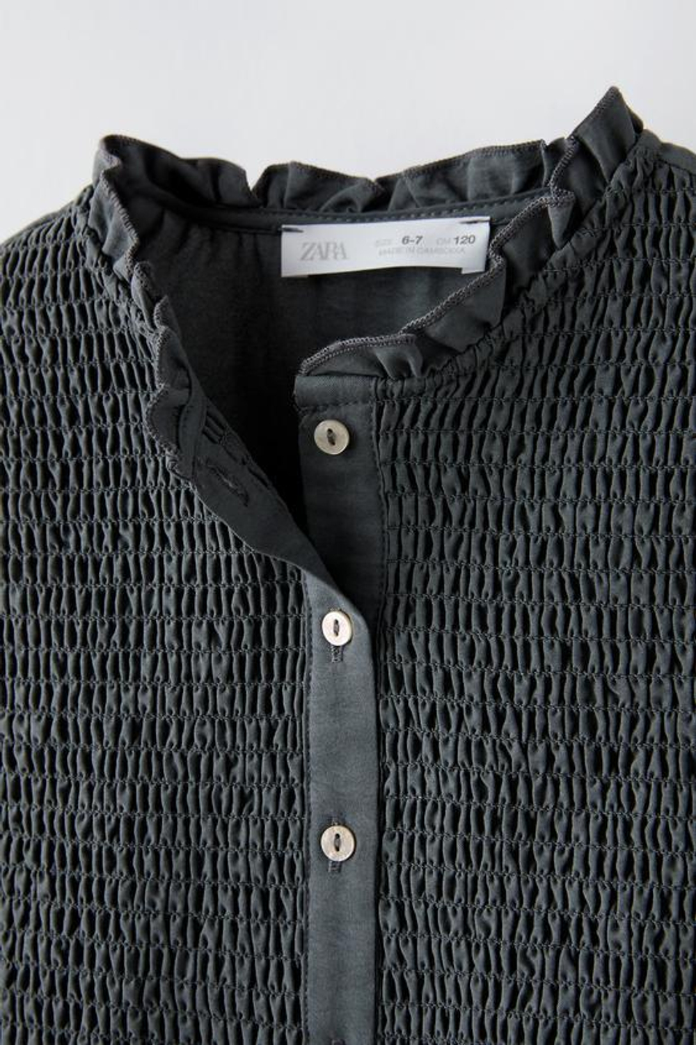 ZARA РУБАШКА С ЭЛАСТИЧНЫМИ ДЕТАЛЯМИ, АНТРАЦИТОВО-СЕРЫЙ